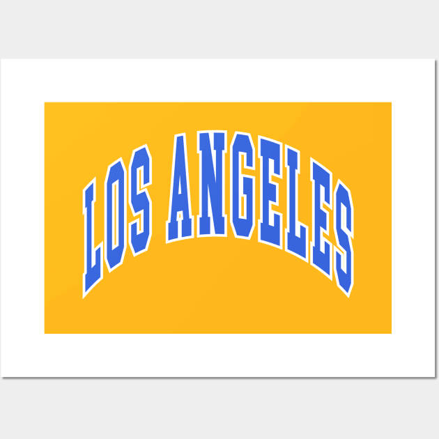 Los Angeles - Block Arch - Gold Blue/White Wall Art by KFig21